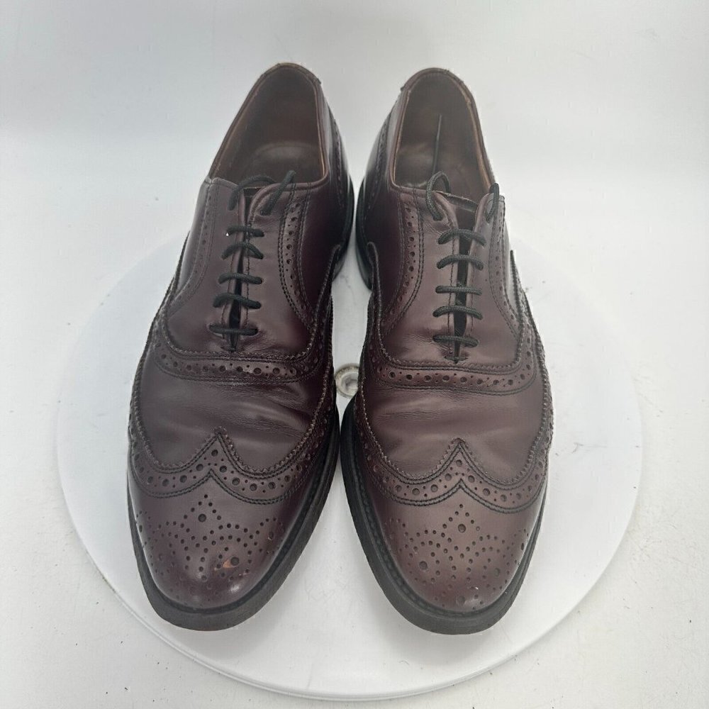Allen Edmonds McAllister Men Size 8 D Wingtip Oxford Dress Shoes Brown Leather